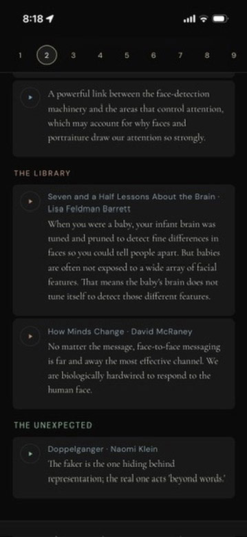 The app — the library of quotes